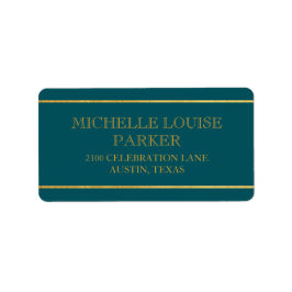 Timeless Gold Mint Blauwgroen persoonlijk Etiket