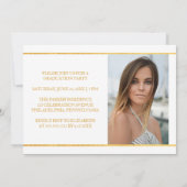 Timeless Gold White Photo Afstuderen Invitation Kaart (Achterkant)