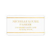 Timeless Gold White, speciaal gepersonaliseerd Etiket (Voorkant)