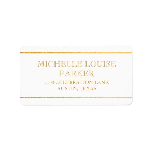 Timeless Gold White, speciaal gepersonaliseerd Etiket (Voorkant)