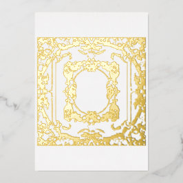 Timeless Golden Baroque Lijst Blank Folie Uitnodiging