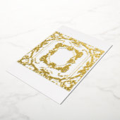 Timeless Golden Baroque Lijst Blank Folie Uitnodiging (Gedraaid)