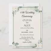 Timeless Greenery Wedding Anniversary Invitations Kaart (Voorkant)