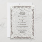 Timeless Lace Faux Embroidered Formal Wedding Kaart (Voorkant)