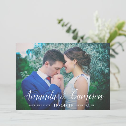 Timeless Love | De foto bewaart de Datum Save The Date (Staand voorkant)