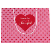 Timeless Love Hearts I Love You Personalized Gift  Groot Cadeauzakje (Achterkant)