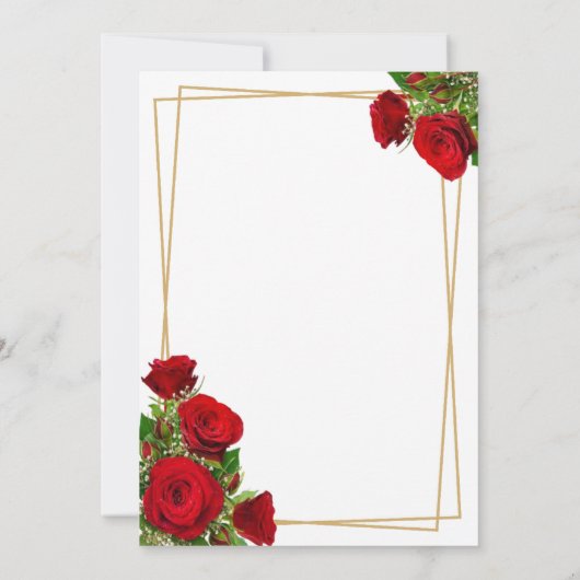 Timeless Love Red Elegance Wedding Invitation  Kaart (Achterkant)