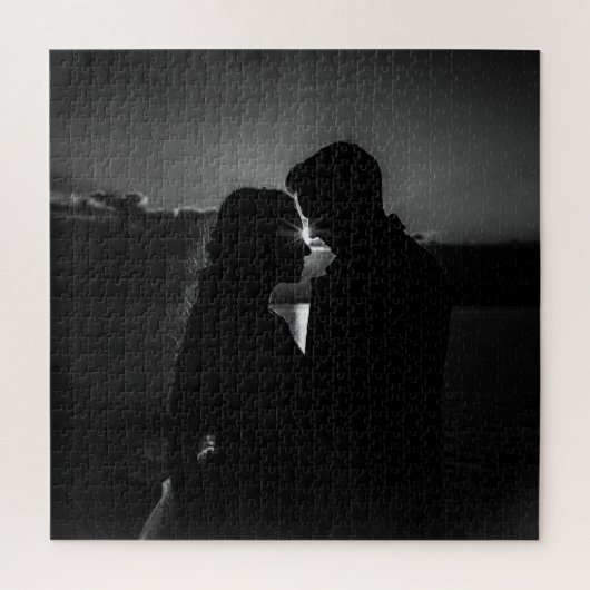 Timeless Love Silhouette in zwart-wit Legpuzzel (Verticaal)