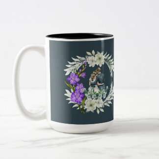 Timeless love story dark teal tweekleurige koffiemok