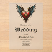 Timeless love, surreal elegance in steampunk style acryl uitnodigingen (Voorkant)