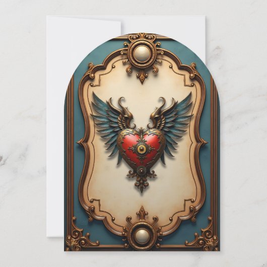 Timeless love, surreal elegance in steampunk style kaart (Achterkant)