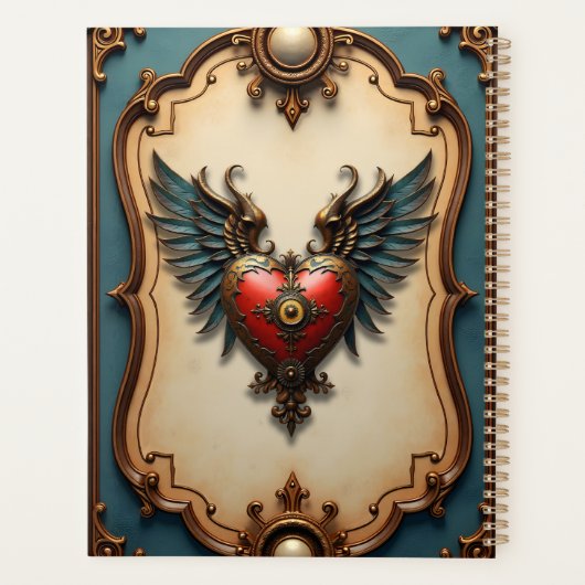 Timeless love, surreal elegance in steampunk style planner (Achterkant)