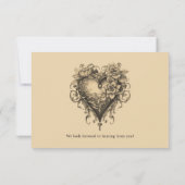 Timeless Love |  thema bruiloft RSVP Kaartje (Achterkant)