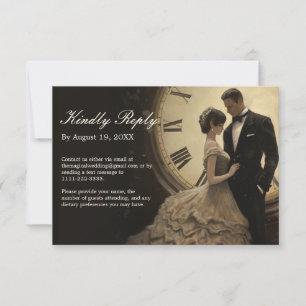 Timeless Love thema bruiloft RSVP Kaartje