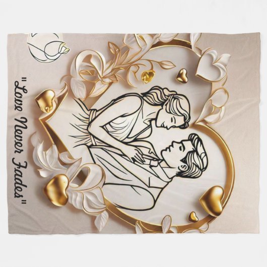 "Timeless Love Treasure" Fleece Deken (Voorkant (Horizontaal))