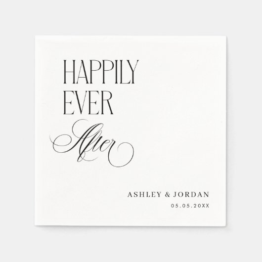 Timeless Luxe Script Happily Ever After Party Servet (Voorkant)