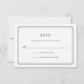Timeless marine en witte RSVP-kaart RSVP Kaartje (Voorkant)