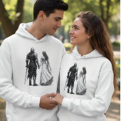 Timeless Medieval Romance Illustration Hoodie