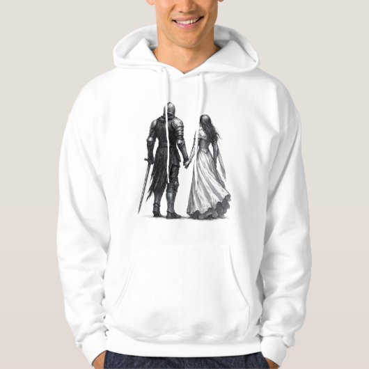 Timeless Medieval Romance Illustration Hoodie (Voorkant)