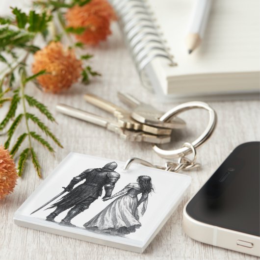 Timeless Medieval Romance Illustration Sleutelhanger (Voorkant Rechts)