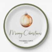 Timeless Minimal Christmas Personalized Family Papieren Bordje (Voorkant)