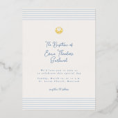 Timeless minimal modern baptism Foil Invitation Folie Uitnodiging (Voorkant)