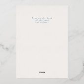 Timeless minimal modern baptism Foil Invitation Folie Uitnodiging (Achterkant)