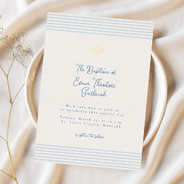 Timeless minimal modern baptism Foil Invitation Folie Uitnodiging