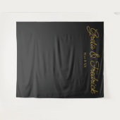 Timeless minimalist Charcoal Gold Photo Backdrop Wandkleed (Voorkant (horizontaal))