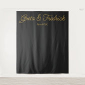 Timeless minimalist Charcoal Gold Photo Backdrop Wandkleed (Voorkant)