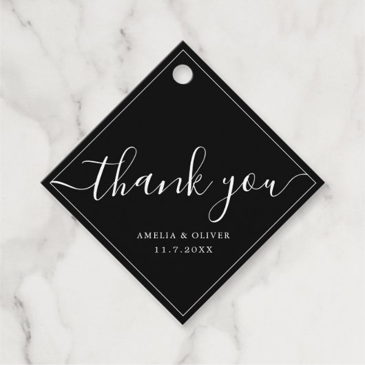 Timeless Modern Minimalist Wedding | Thank You Bedankjes Labels (Voorkant)