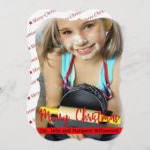 Timeless Moderne Fancy kerstknipfoto Feestdagenkaart (Voorkant / Achterkant)