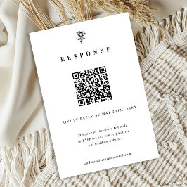 Timeless Monochrome Wedding RSVP Card Bedankkaart