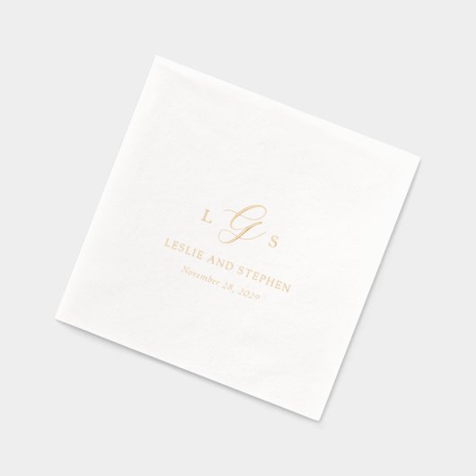 Timeless Monogram Elegant Wedding Folie Servetten (Links)