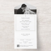 Timeless Monogram QR Code Modern Wedding All In One Uitnodiging (Binnenkant)