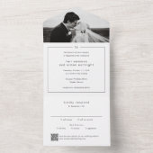 Timeless Monogram QR Code Modern Wedding All In One Uitnodiging (Binnen)