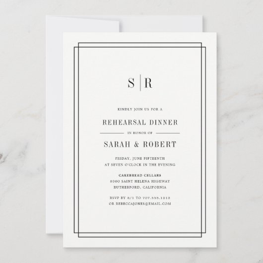 Timeless Monogram repetitie voor binnengebruik Kaart (Voorkant)