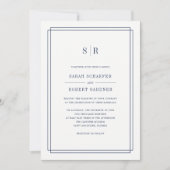 Timeless Monogram Weddenschap | marine Kaart (Voorkant)