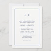 Timeless Monogram Weddenschap | marine Kaart (Voorkant)