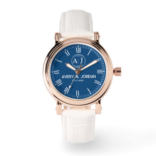 Timeless Monogrammed Couple’s Name Horloge (Voorkant)