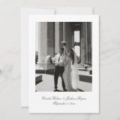 Timeless Old Money Black and White Wedding Kaart (Achterkant)