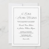 Timeless Old Money Black and White Wedding Kaart (Voorkant)