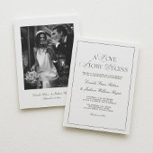 Timeless Old Money Black and White Wedding Kaart