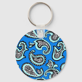 Timeless  Paisley on Blue Background Sleutelhanger