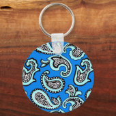 Timeless  Paisley on Blue Background Sleutelhanger (Voorkant)