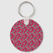 Timeless Paisley on Red Background Sleutelhanger (Voorkant)