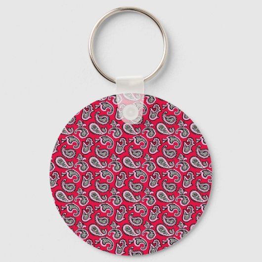 Timeless Paisley on Red Background Sleutelhanger (Voorkant)