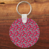 Timeless Paisley on Red Background Sleutelhanger (Voorkant)