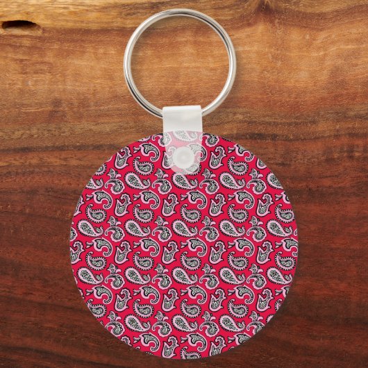 Timeless Paisley on Red Background Sleutelhanger (Voorkant)