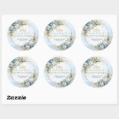Timeless Pale Blue Gold Greenery 15th Birthday  Ronde Sticker (Vel)